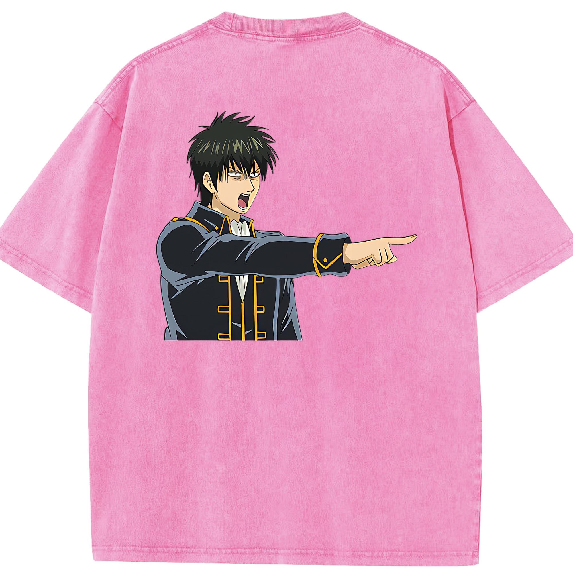 （画像用） ぎんたま 坂田銀時（さかたぎんとき） 神楽 志村新八（しむら しんぱち） GINTAMA Sakata Gintoki Kagura Shimura Shinpachi 綿100% ヴィンテージ風 半袖Tシャツ（背面プリント）